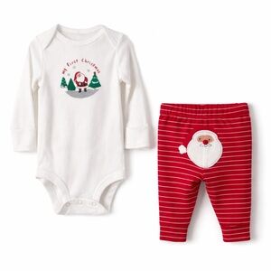 Carter’s My First Christmas Baby 2-Piece Set Red White 0–3M NWT